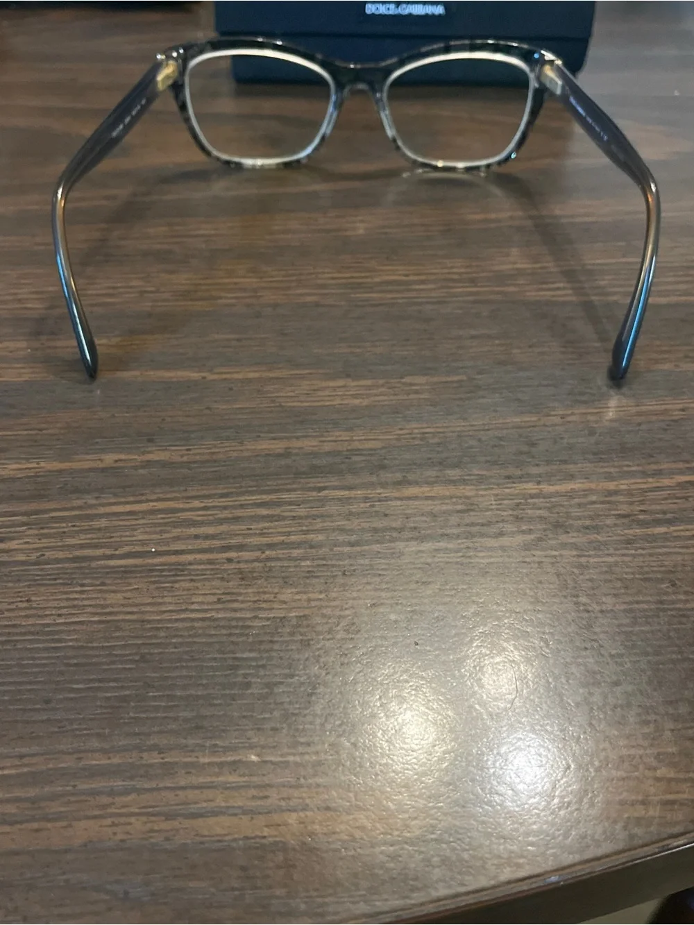 Dolce & Gabbana Black and Cream Patterned Cat-Eye Glasses